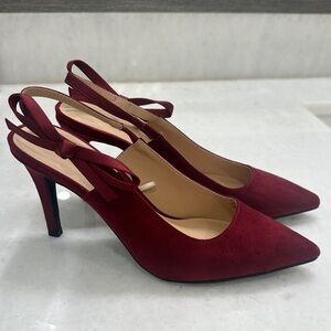 Ann Taylor Deep Red Slingback Heels